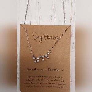 Sagittarius Zodiac Constellation Necklace Silver Jewelry December Birthday